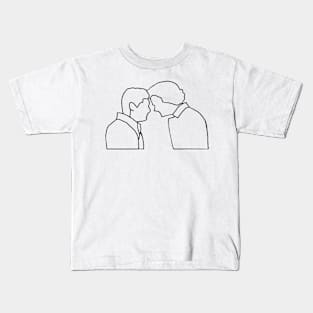 sam and dean minimalist 2 , dean death barn scene forehead touch, supernatural finale Kids T-Shirt